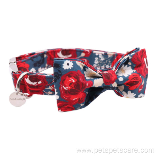 Pattern Dog Collar and Bowtie Durable Luxury Collar